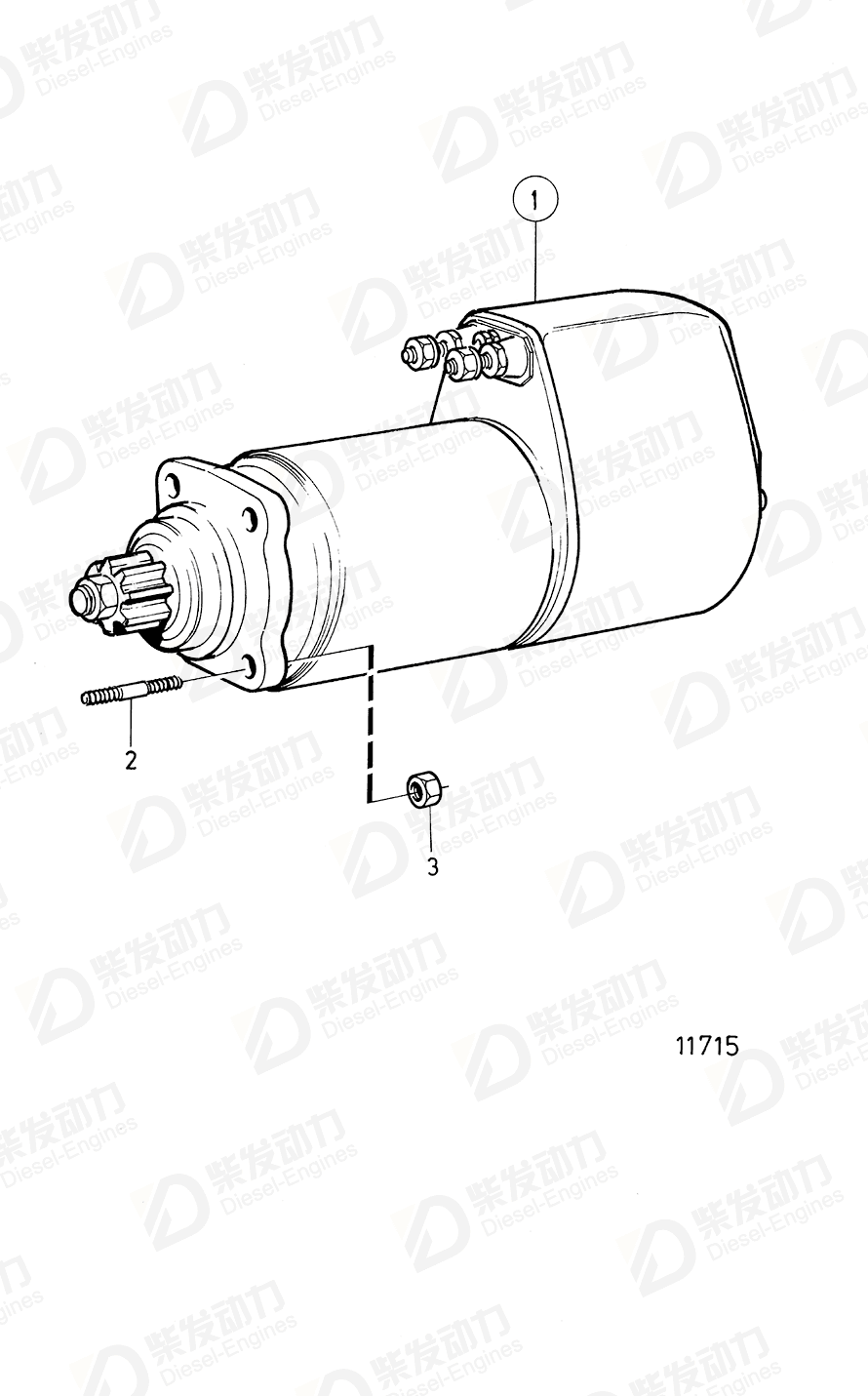 volvo penta Starter motor 3978710 Drawing volvo penta Starter motor 3978710 Drawing